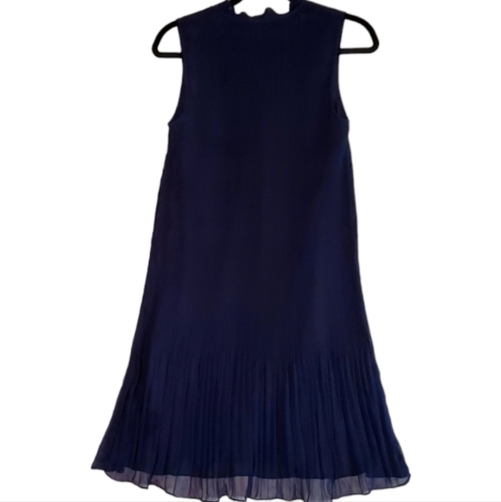 DKNY Dark Navy Mini Dress Tie on front Sleeveless Medium